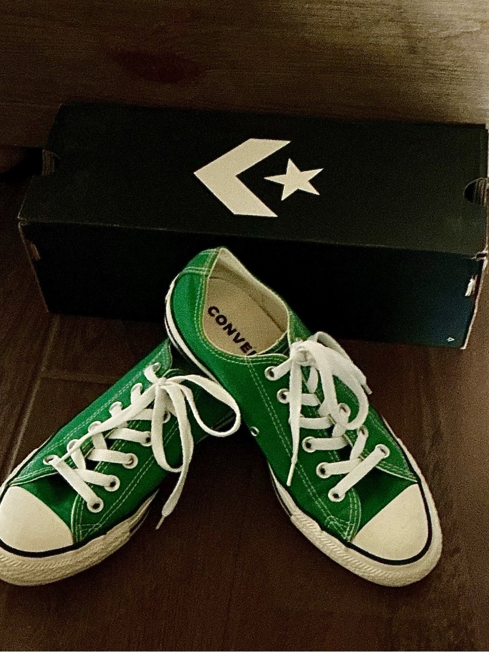 Converse Women’s Green Canvas Low-Top Sneakers with White Accents